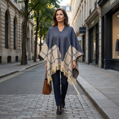 Poncho péruvien à carreaux - Horizon Poncho