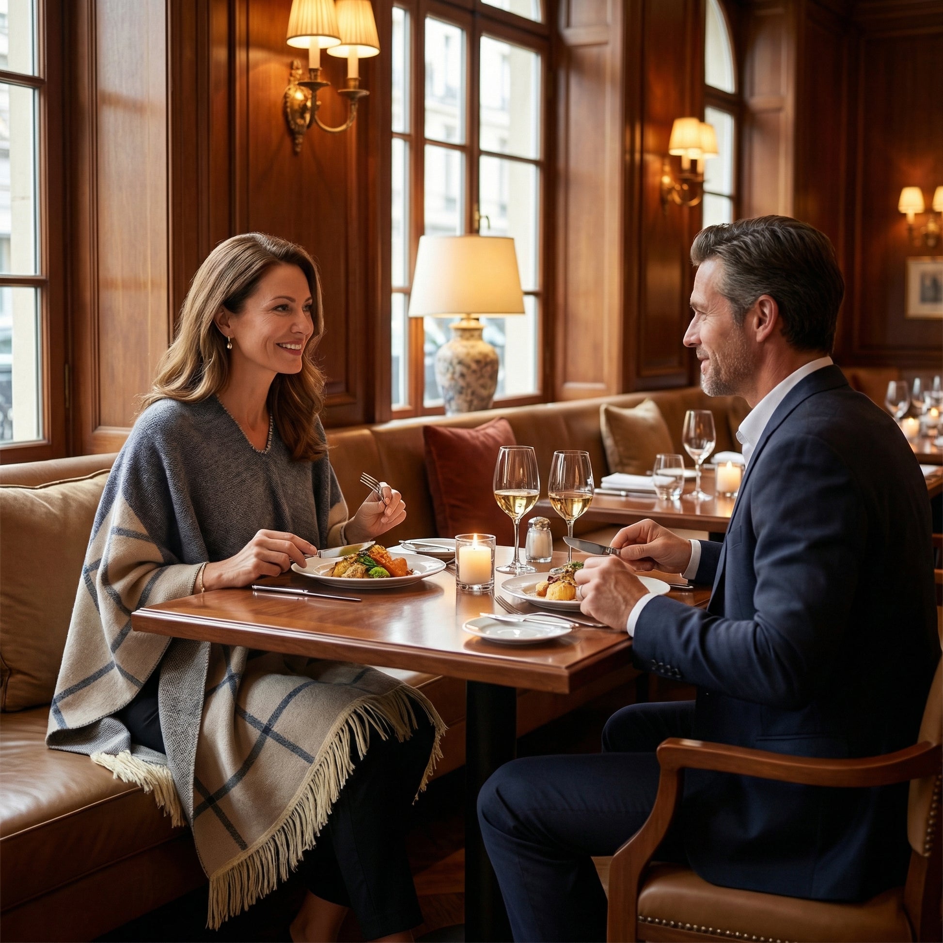 Poncho péruvien à carreaux - Horizon Poncho