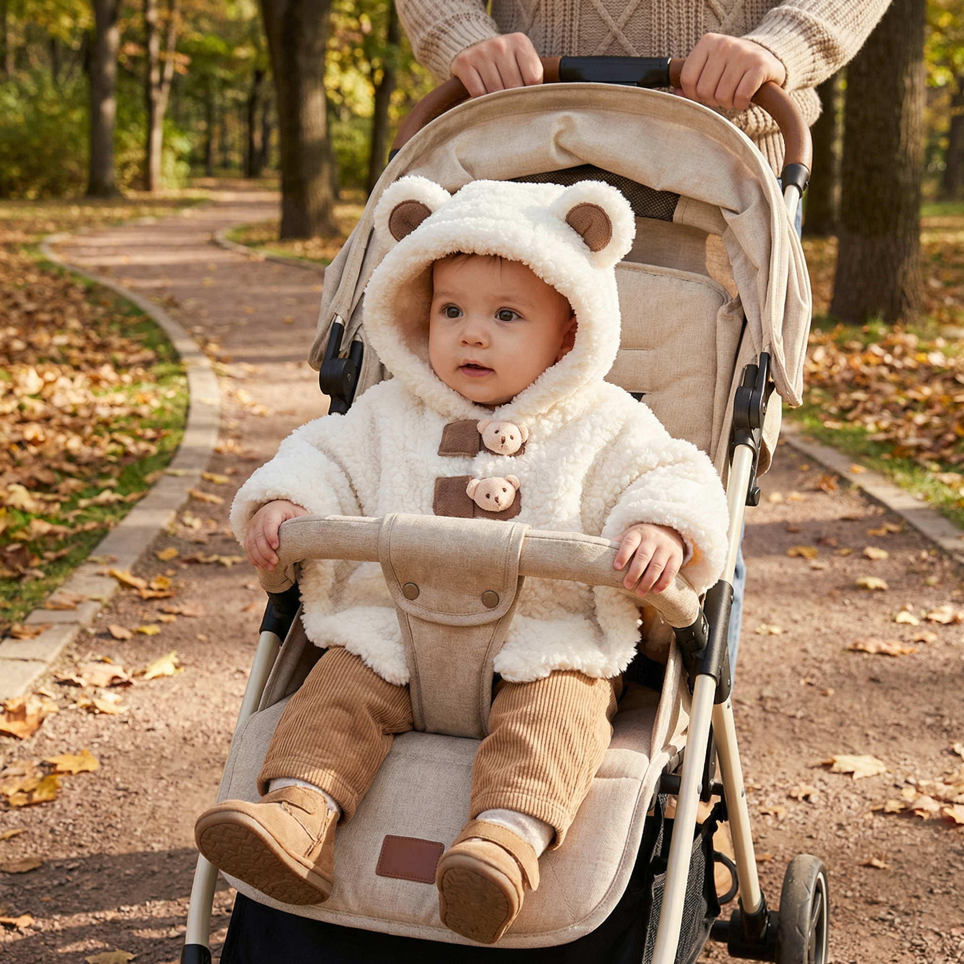 Poncho bébé hiver ourson - Horizon Poncho