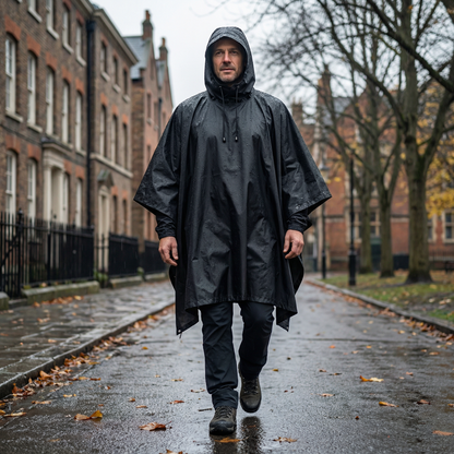 Poncho homme militaire noir - Horizon Poncho