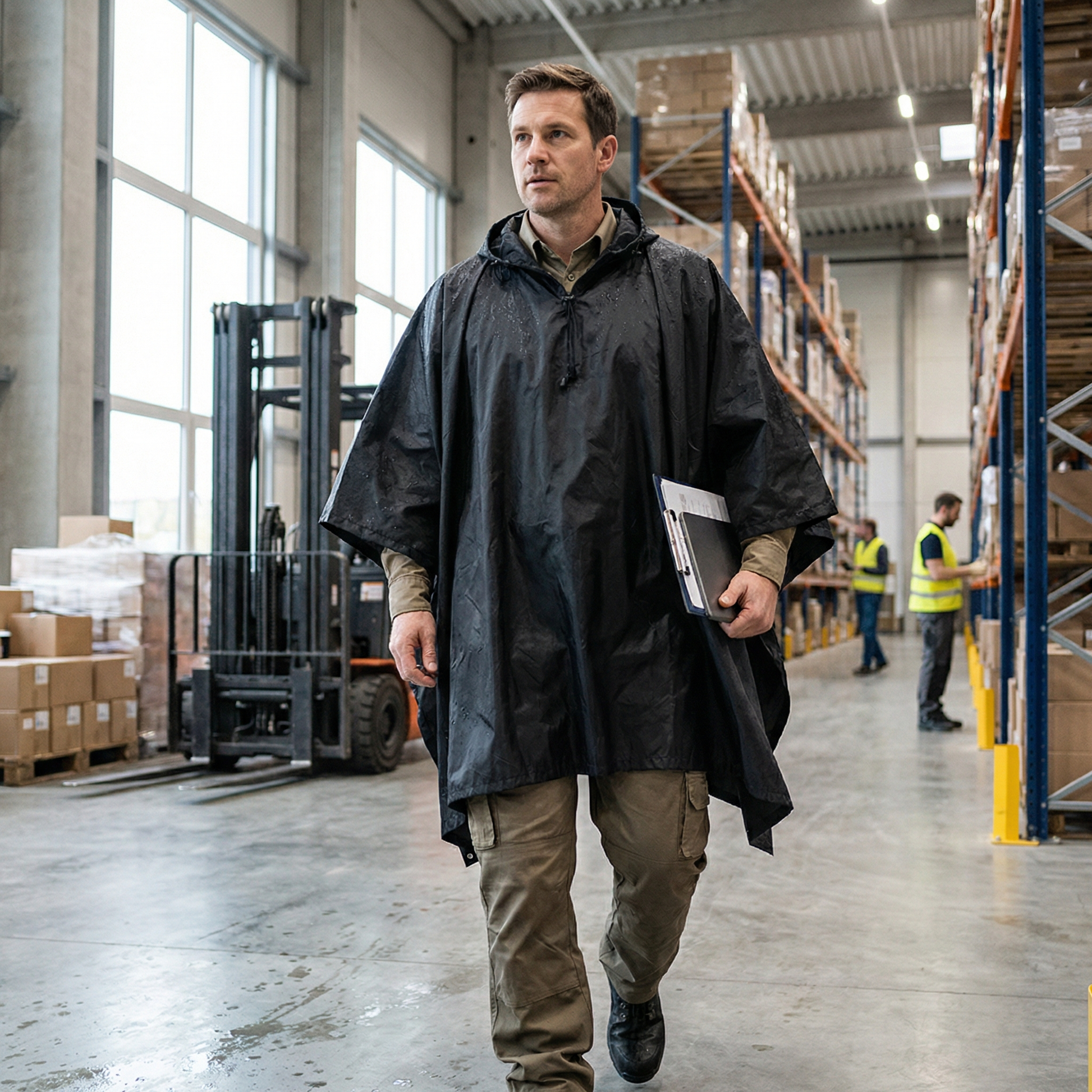 Poncho homme militaire noir - Horizon Poncho