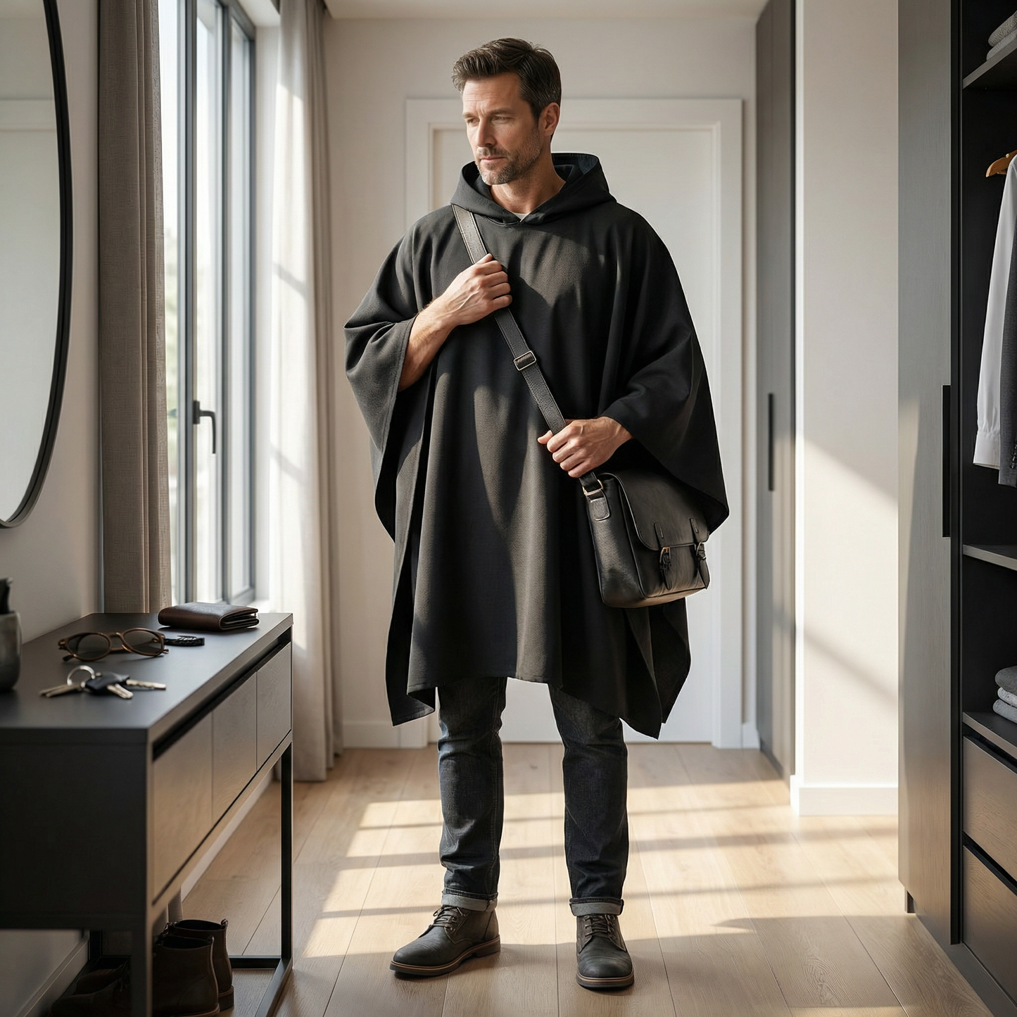 Poncho homme long hiver - Horizon Poncho