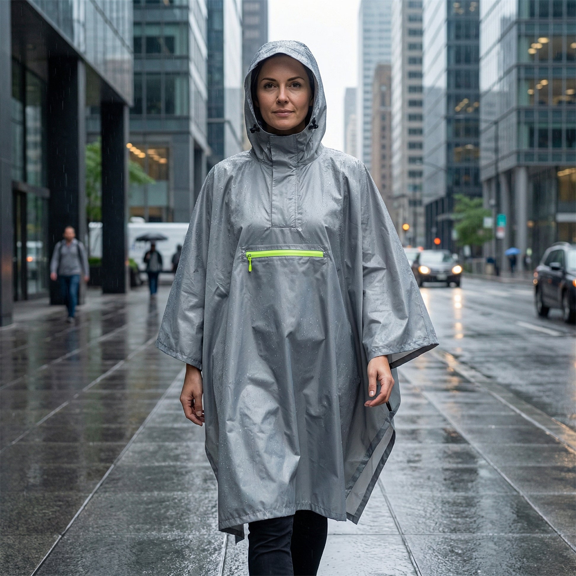 Poncho gris toutes saisons - Horizon Poncho