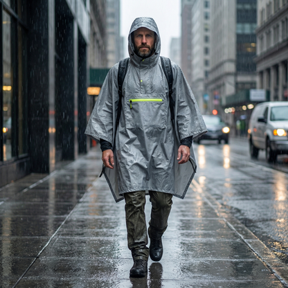 Poncho gris toutes saisons - Horizon Poncho