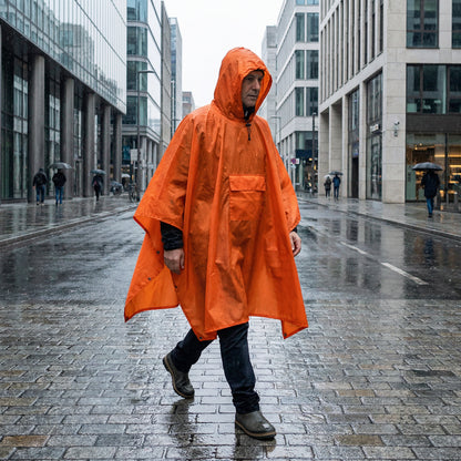 Poncho pluie orange unisexe - Horizon Poncho