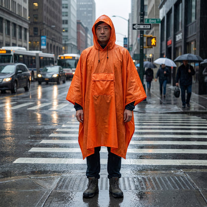 Poncho pluie orange unisexe - Horizon Poncho