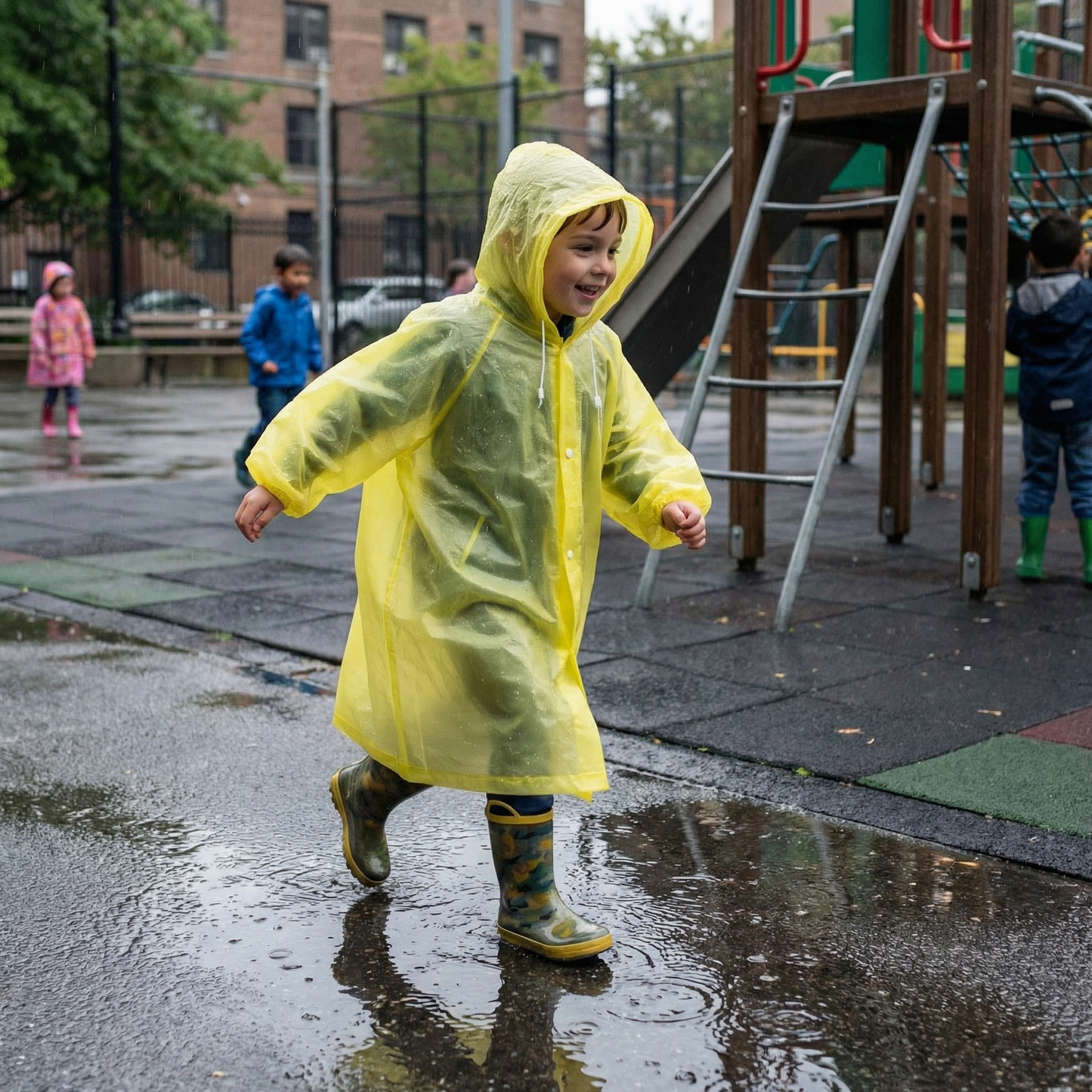 Poncho pluie enfant jaune - Horizon Poncho
