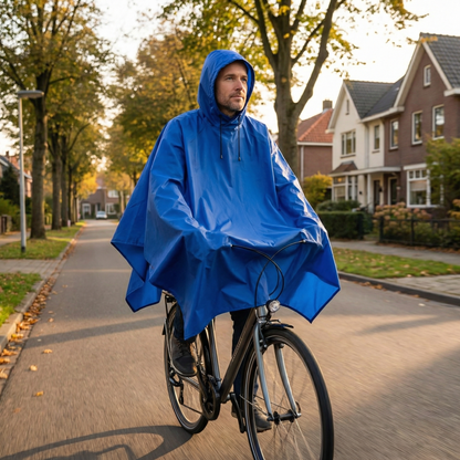 Poncho cycliste pluie homme bleu - Horizon Poncho