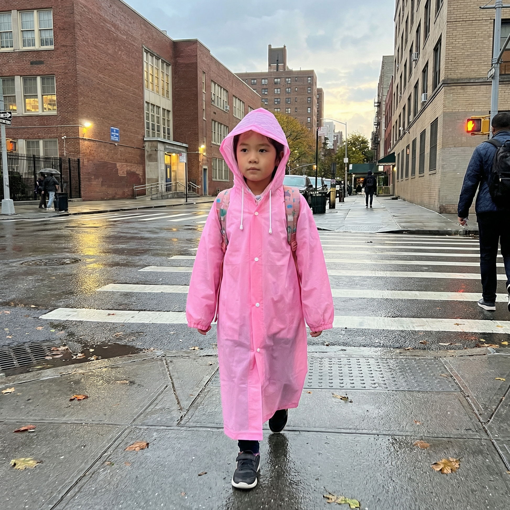 Poncho pluie enfant rose - Horizon Poncho