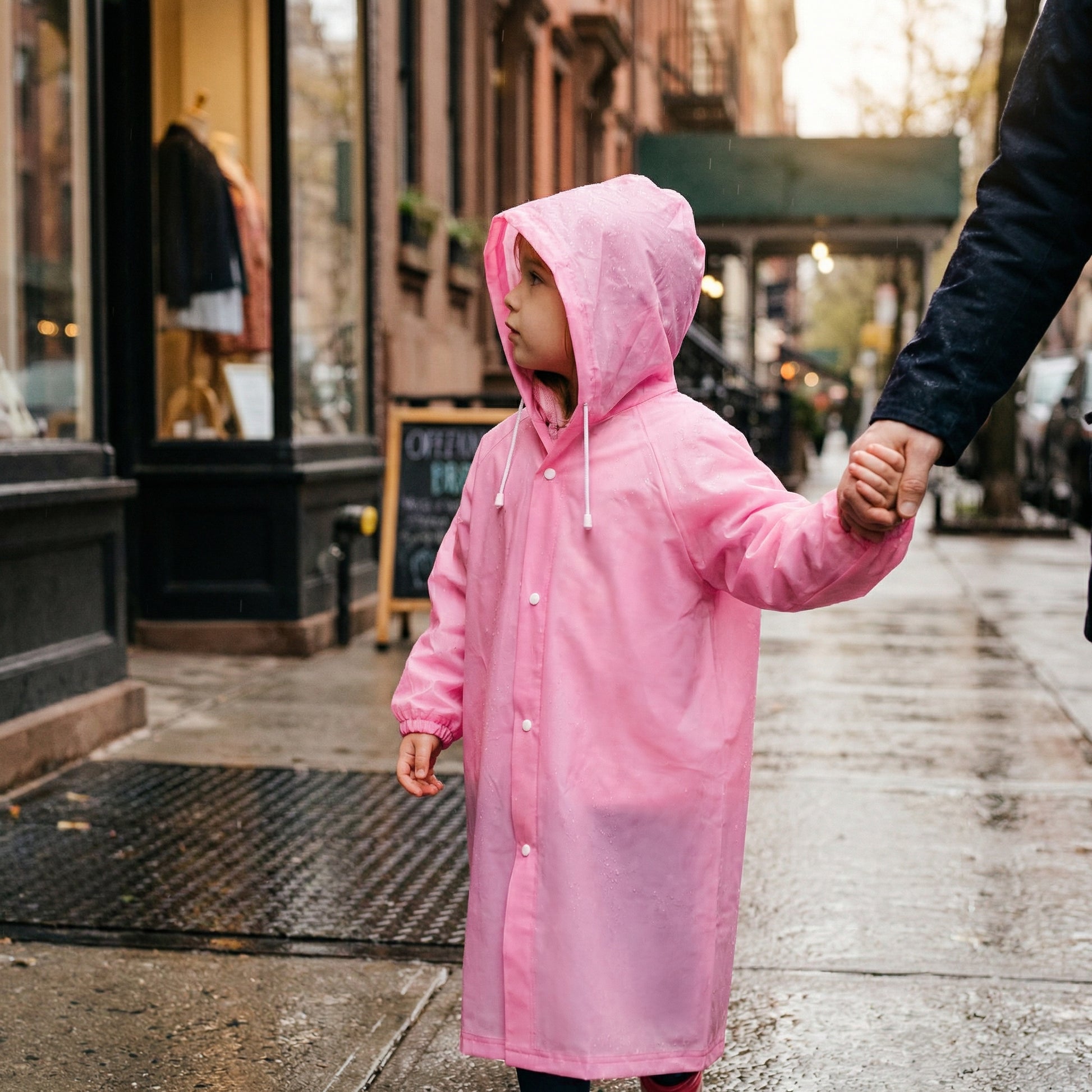 Poncho pluie enfant rose - Horizon Poncho