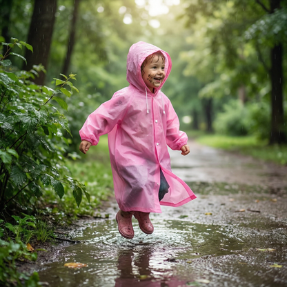 Poncho pluie enfant rose - Horizon Poncho