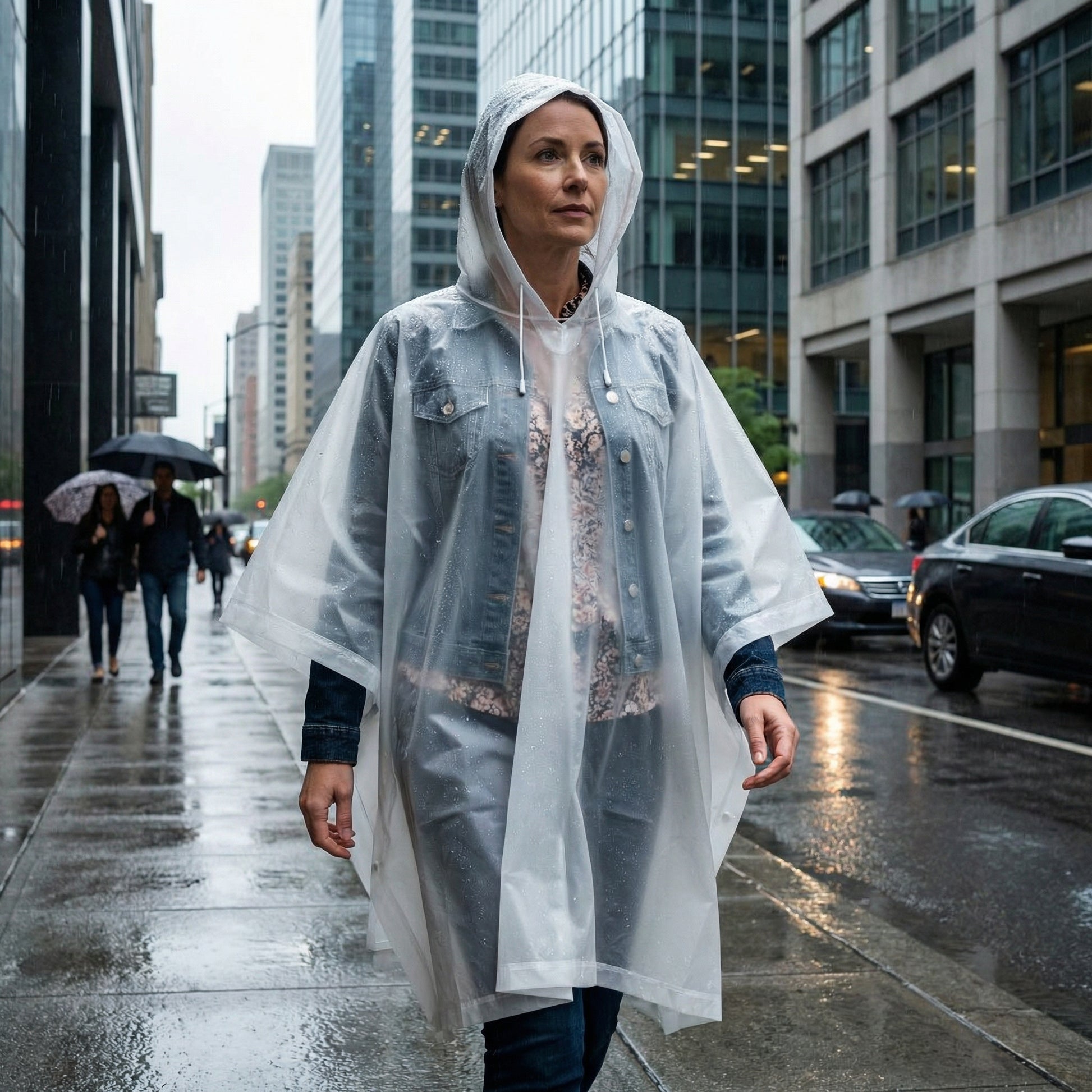 Poncho pluie blanc transparent - Horizon Poncho