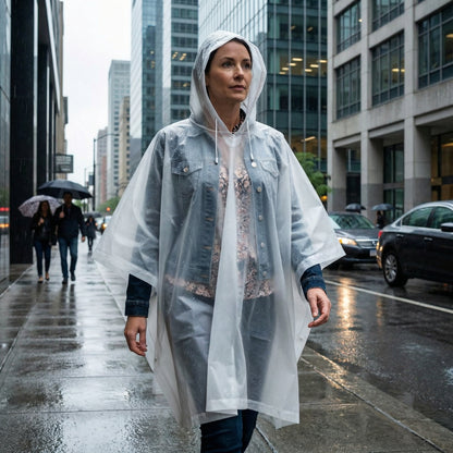 Poncho pluie blanc transparent - Horizon Poncho