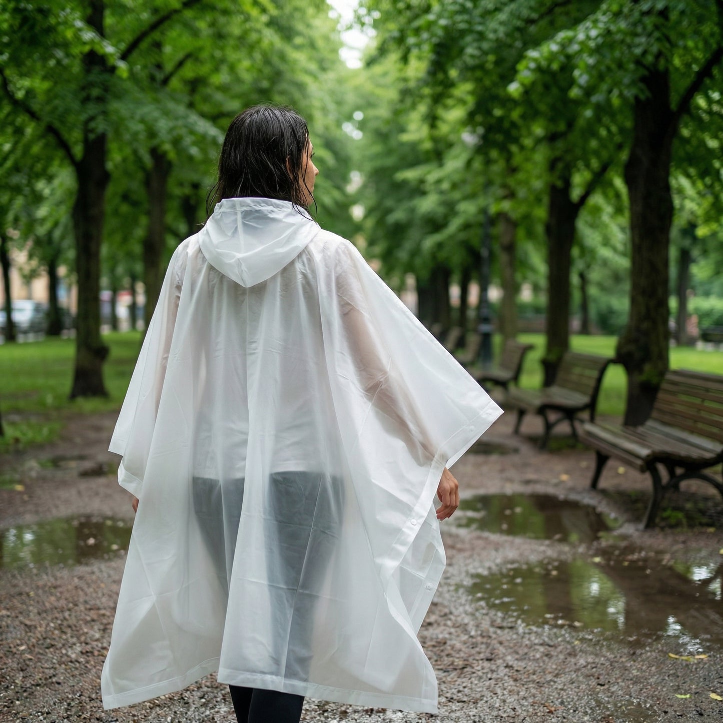Poncho pluie blanc transparent - Horizon Poncho