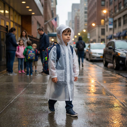 Poncho pluie enfant blanc - Horizon Poncho
