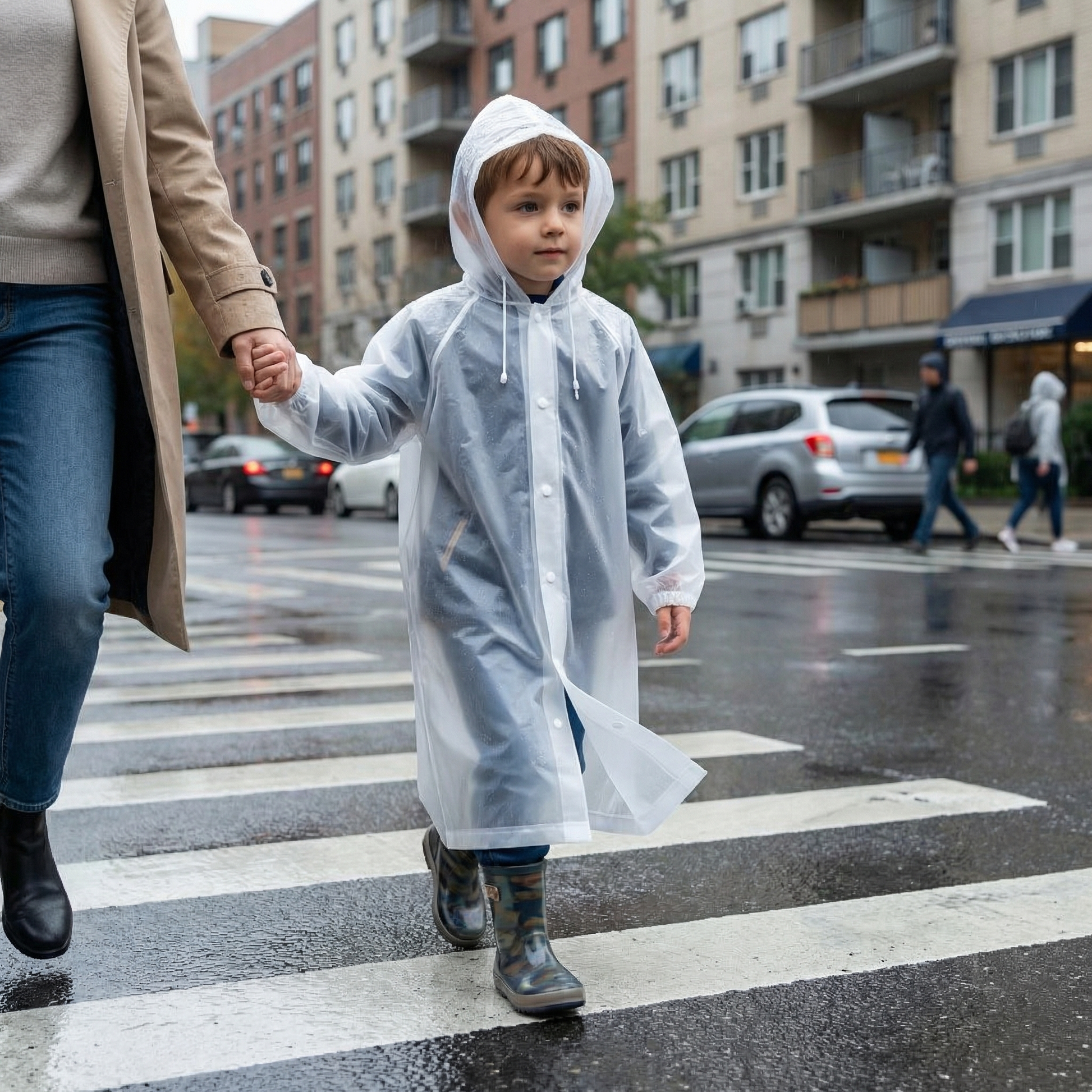 Poncho pluie enfant blanc - Horizon Poncho