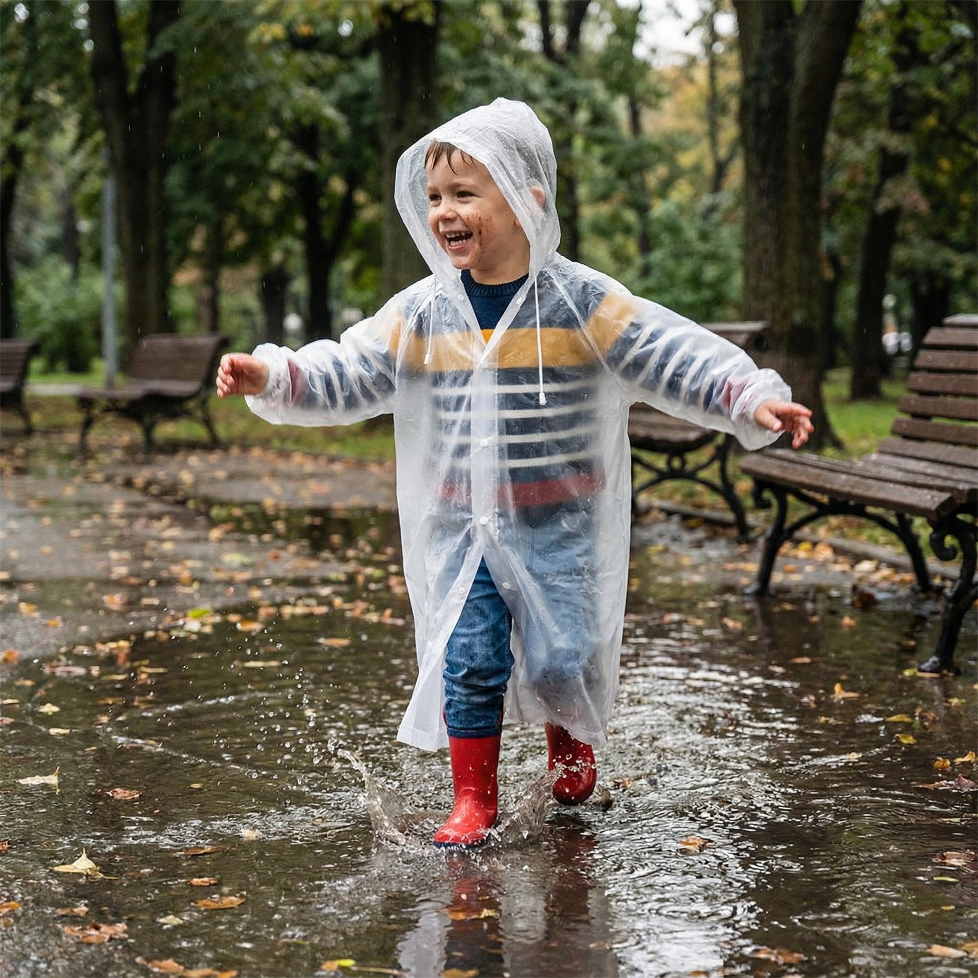 Poncho pluie enfant blanc - Horizon Poncho