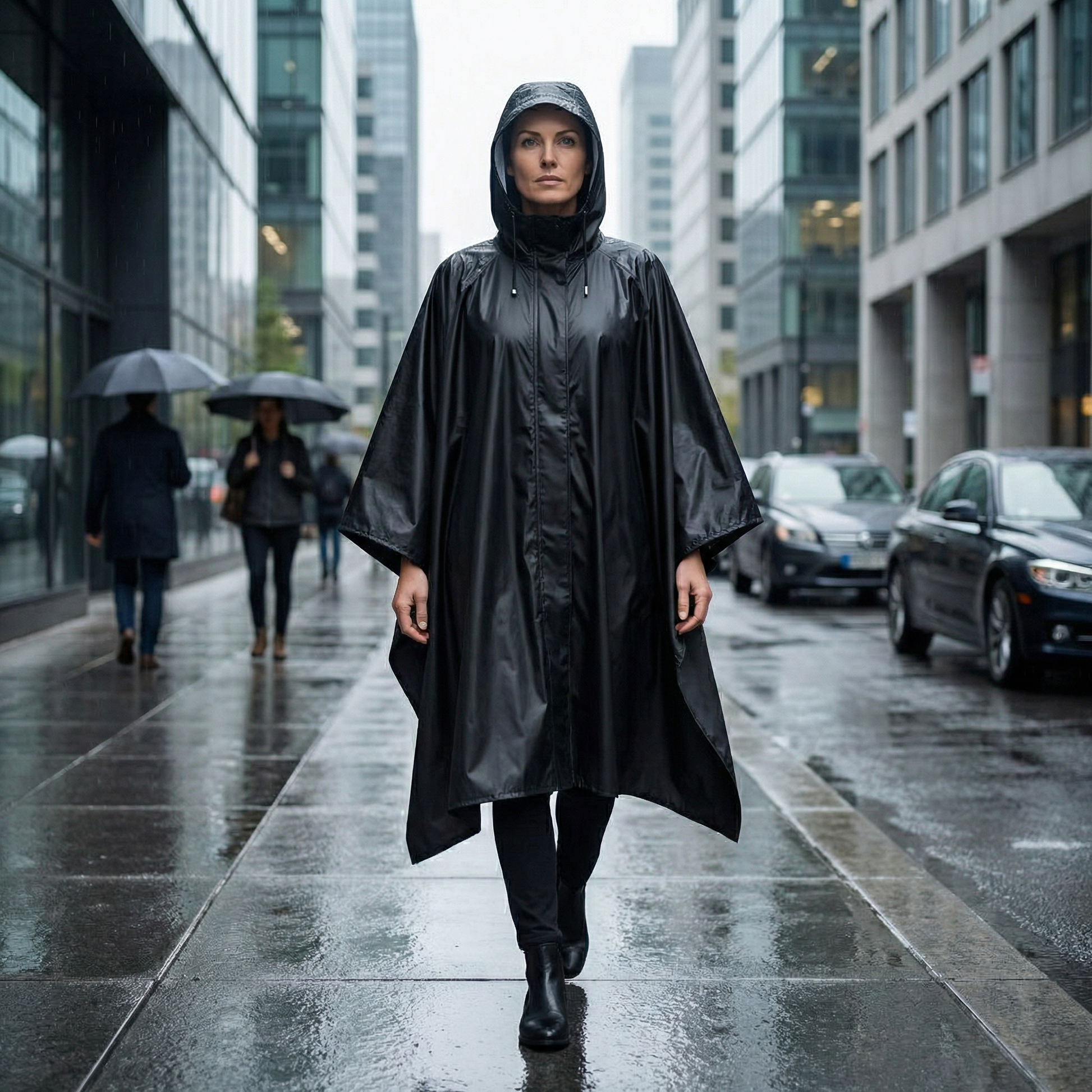 Poncho pluie femme noir - Horizon Poncho