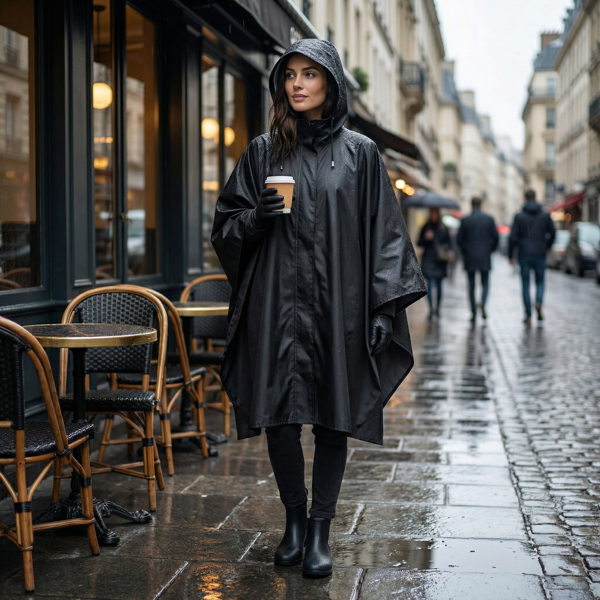 Poncho pluie femme noir - Horizon Poncho