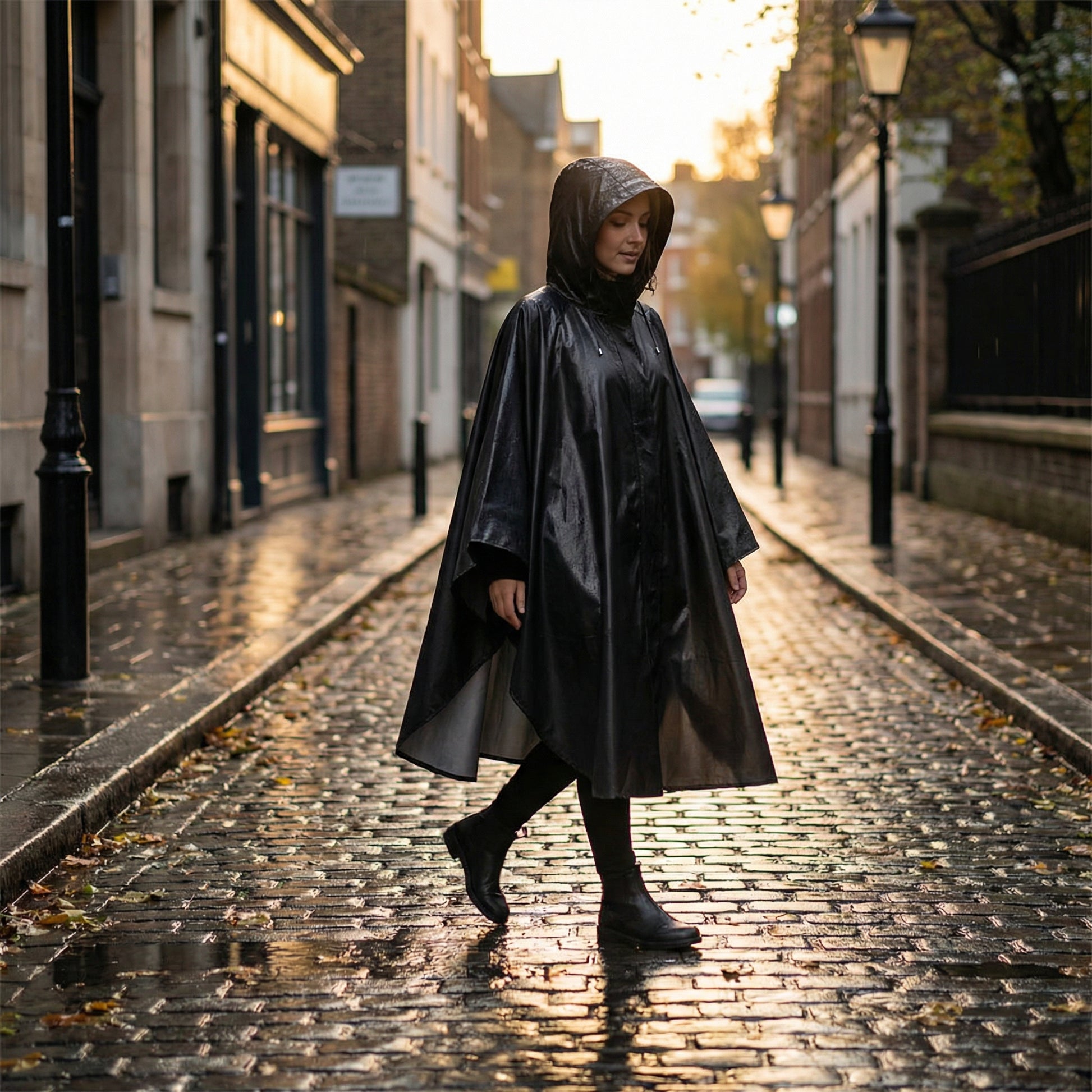 Poncho pluie femme noir - Horizon Poncho