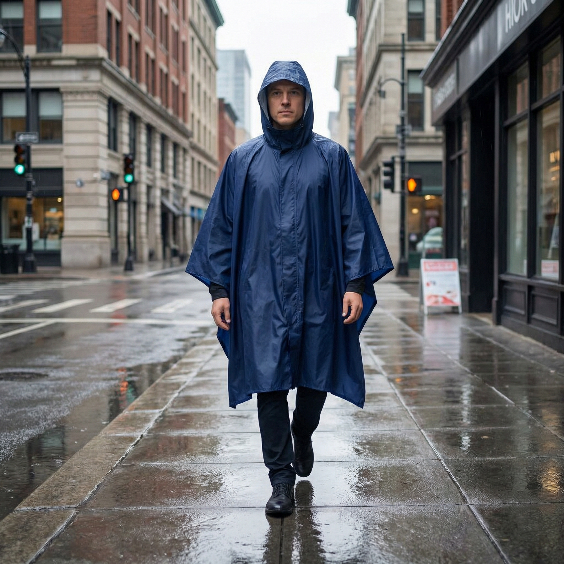 Poncho pluie bleu marine - Horizon Poncho