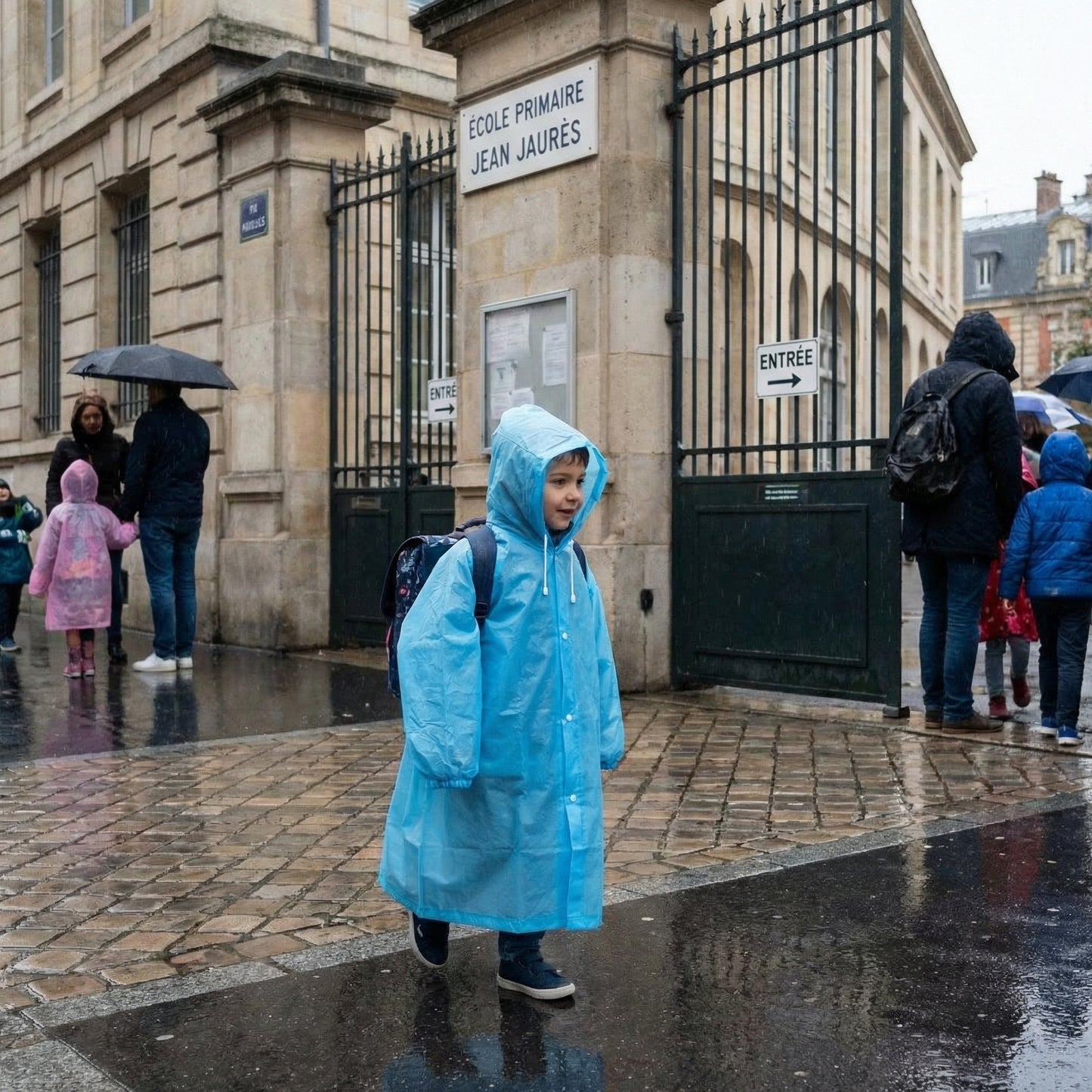 Poncho enfant imperméable bleu - Horizon Poncho