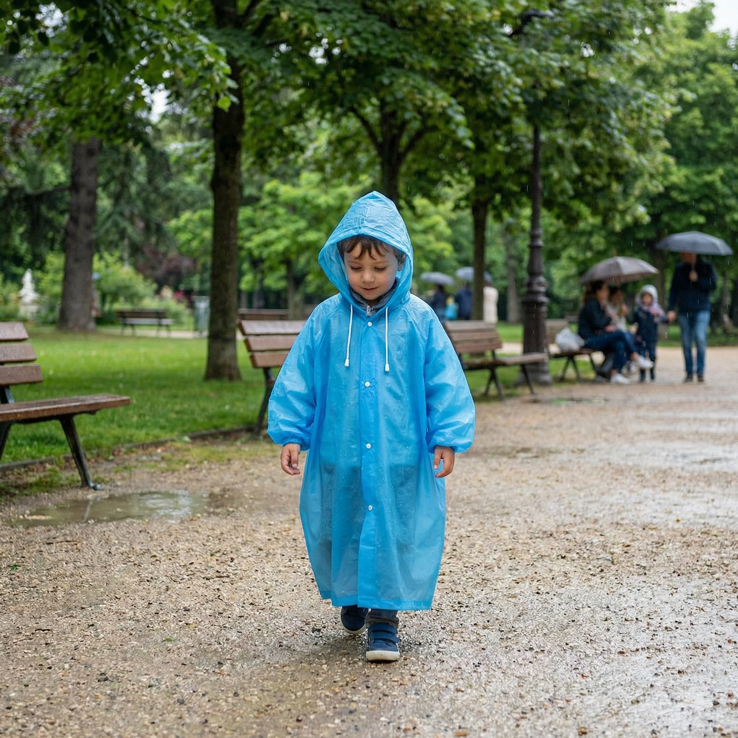 Poncho enfant imperméable bleu - Horizon Poncho