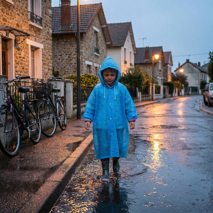 Poncho enfant imperméable bleu - Horizon Poncho