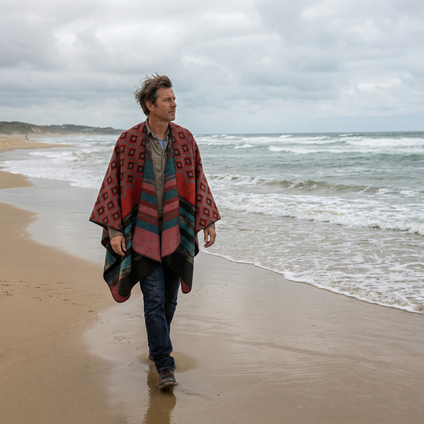Poncho homme géométrique - Horizon Poncho