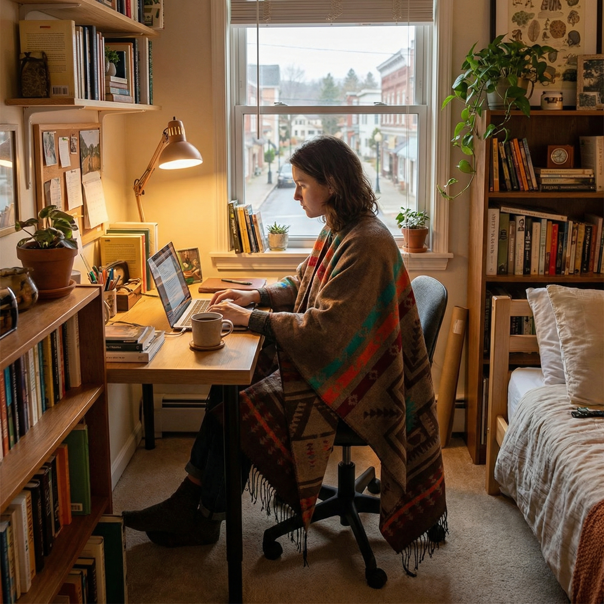 Poncho homme ethnique à motifs croix - Horizon Poncho