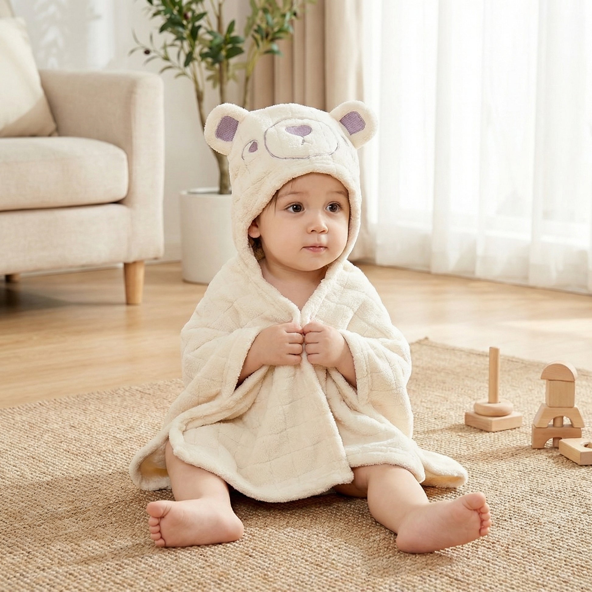 Poncho bébé style ours polaire - Horizon Poncho