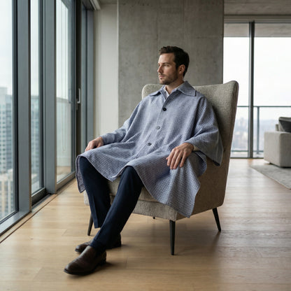 Poncho homme style chemise - Horizon Poncho