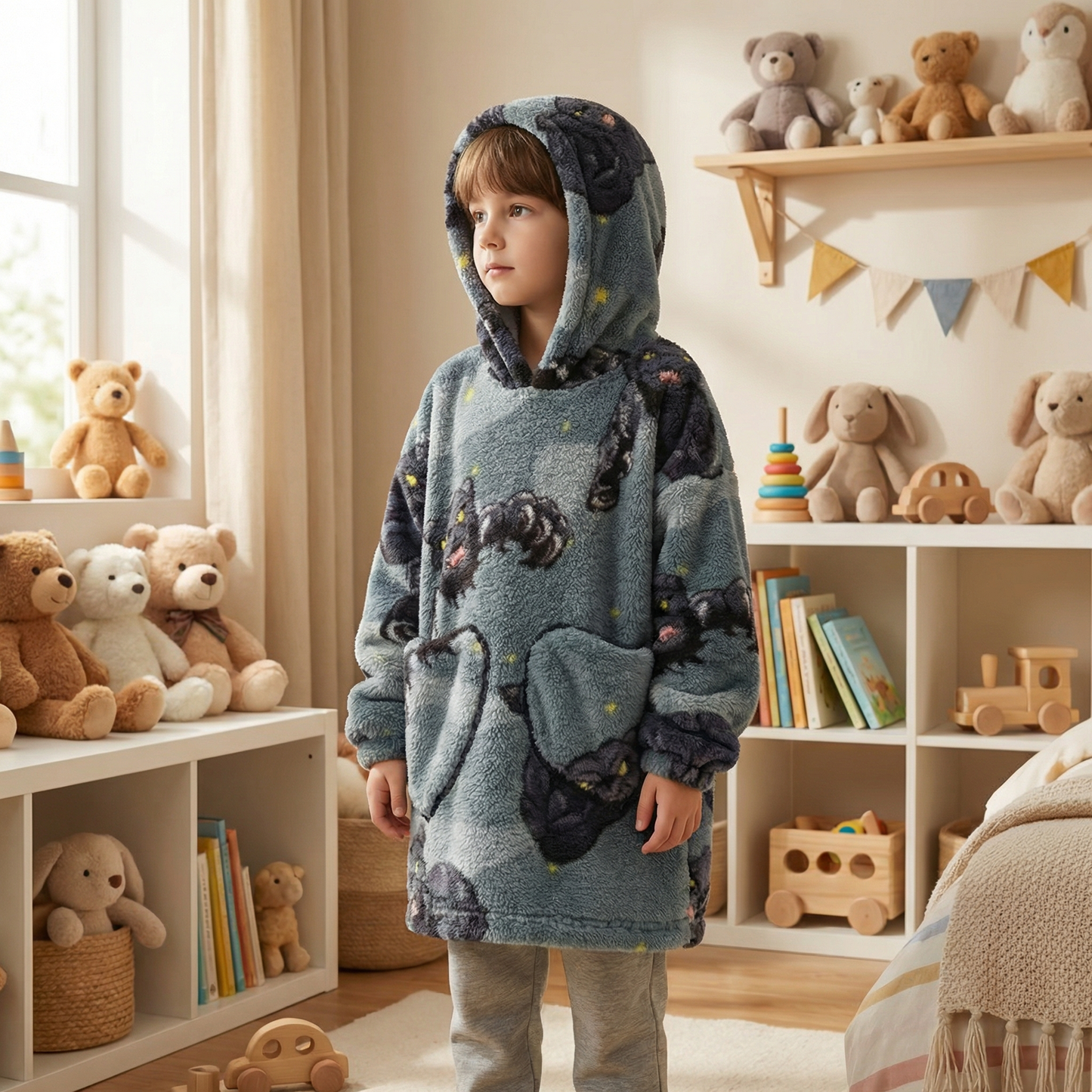 Poncho enfant motif panthère - Horizon Poncho