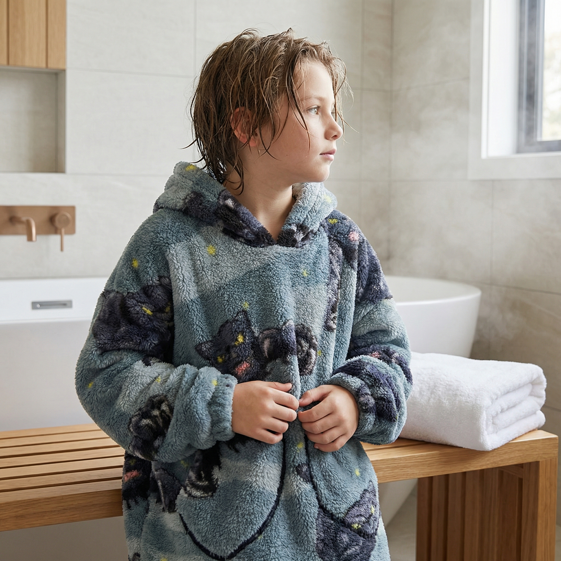 Poncho enfant motif panthère - Horizon Poncho