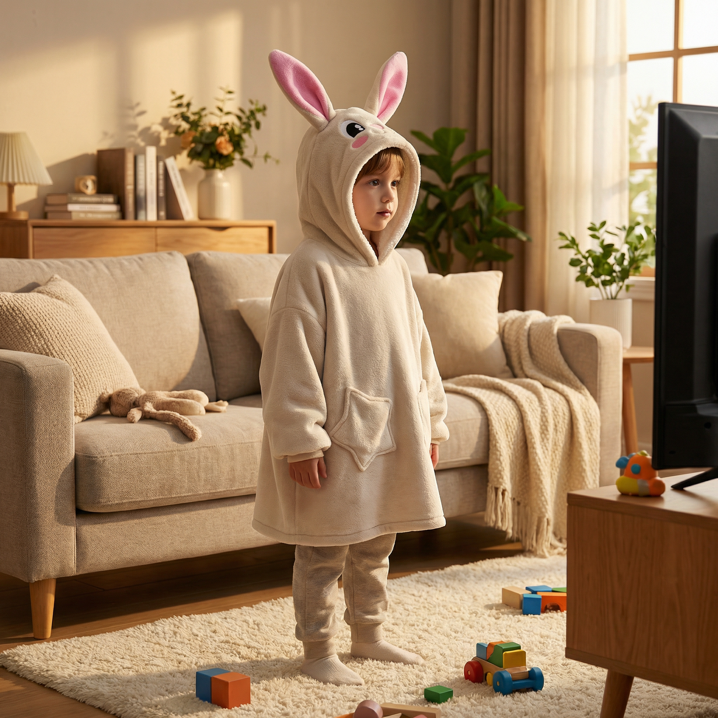 Poncho enfant motif lapin - Horizon Poncho