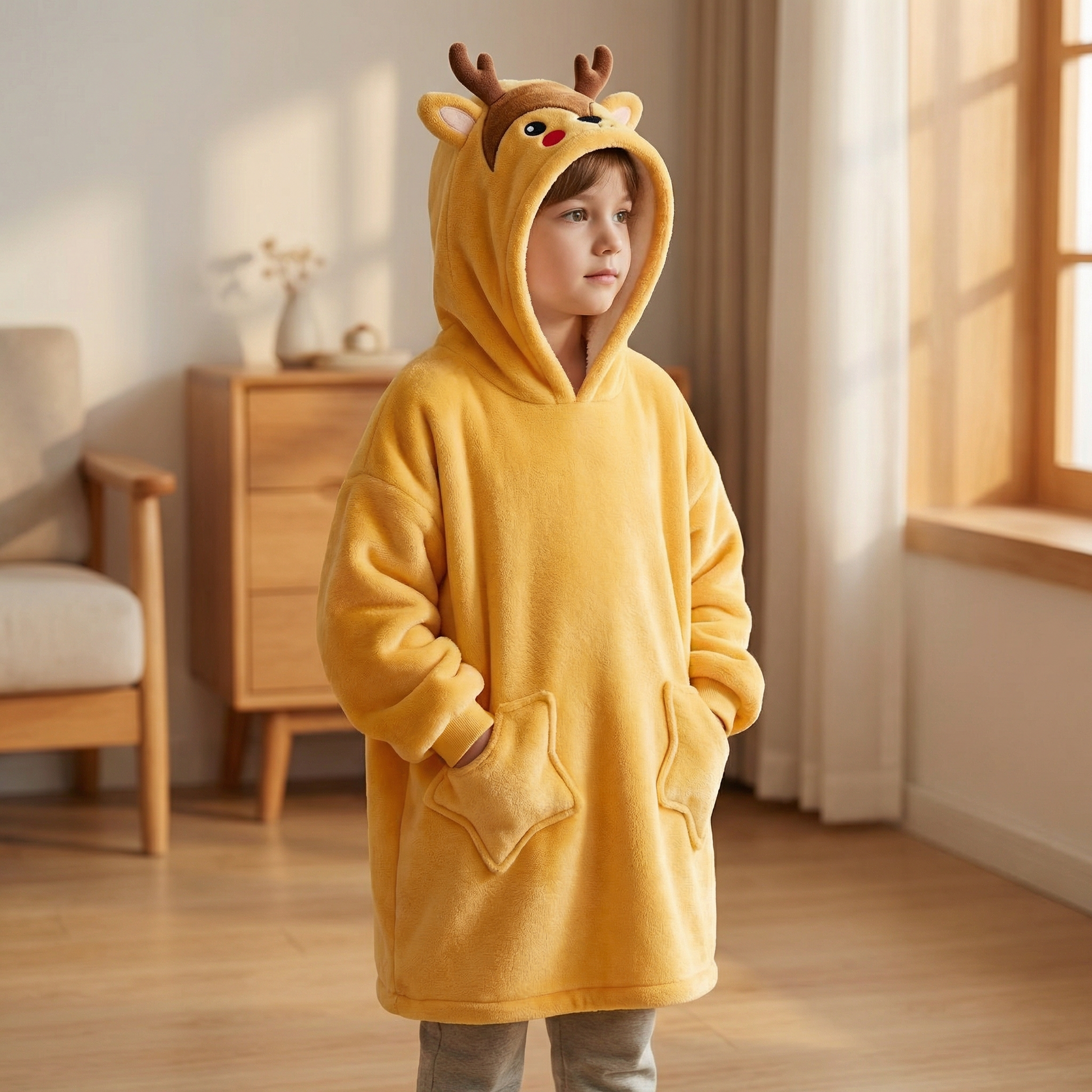 Poncho enfant motif cerf - Horizon Poncho