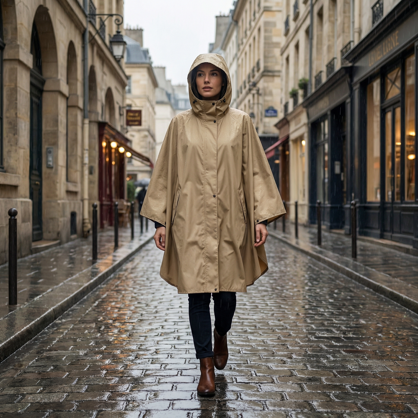 Poncho pluie femme beige - Horizon Poncho