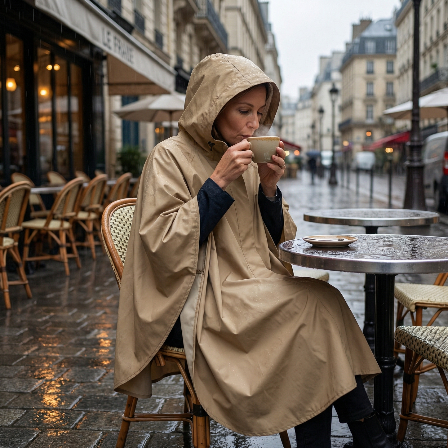 Poncho pluie femme beige - Horizon Poncho