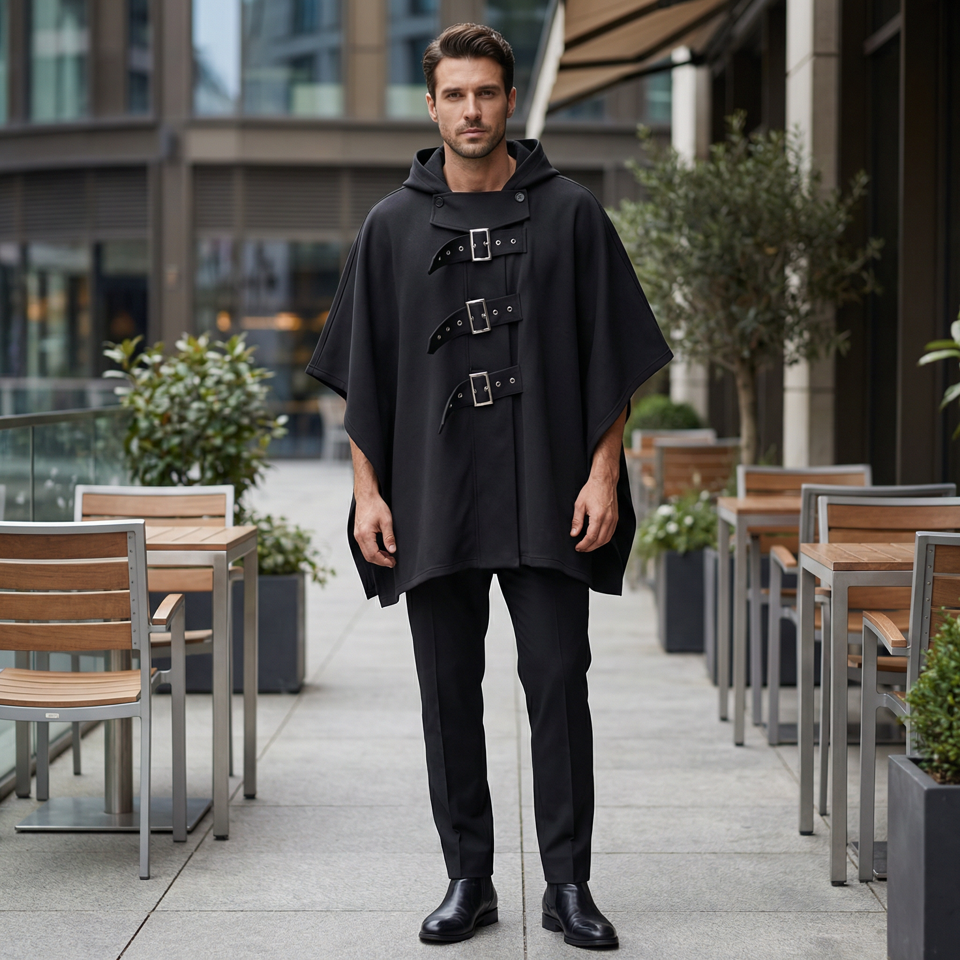 Poncho homme avec ceinture - Horizon Poncho