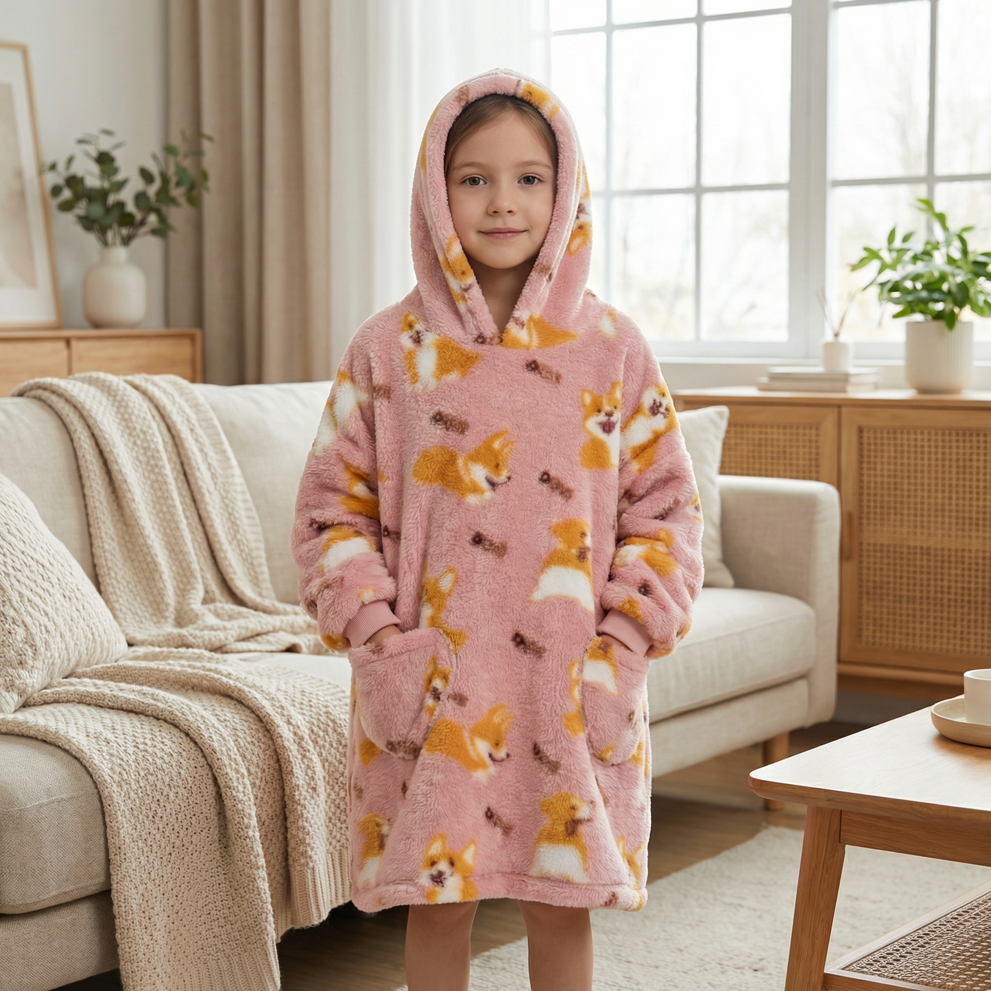Poncho enfant motif corgi - Horizon Poncho