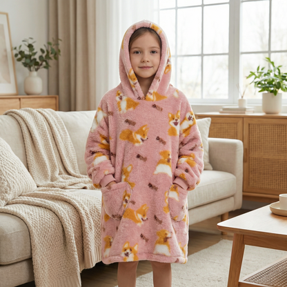Poncho enfant motif corgi - Horizon Poncho