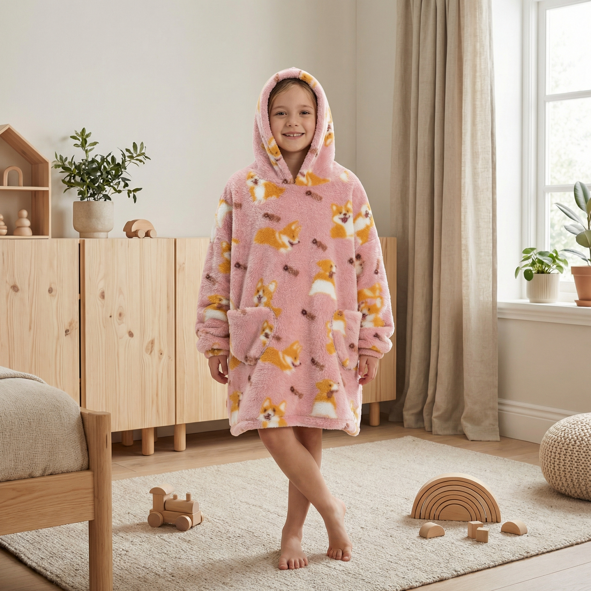 Poncho enfant motif corgi - Horizon Poncho