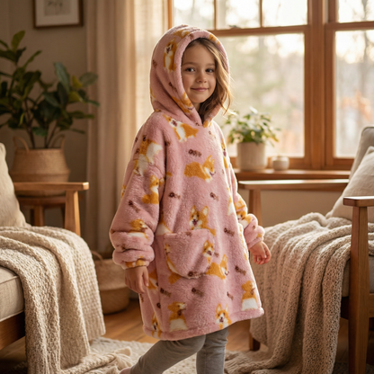 Poncho enfant motif corgi - Horizon Poncho