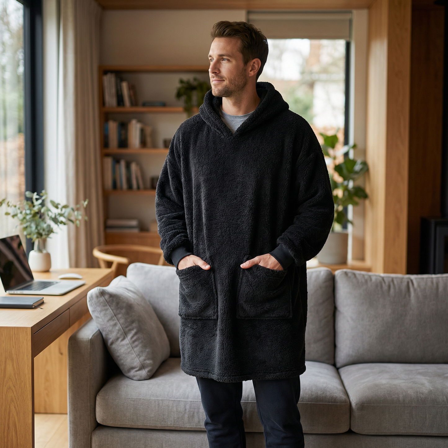 Poncho plaid homme molletonné - Horizon Poncho