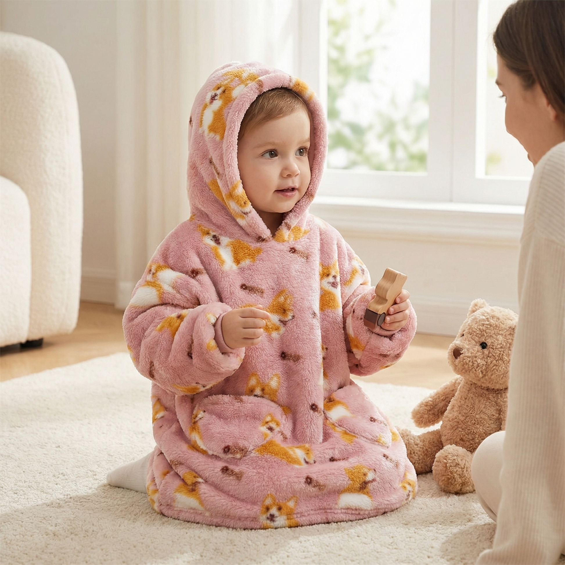 Poncho enfant motif corgi - Horizon Poncho