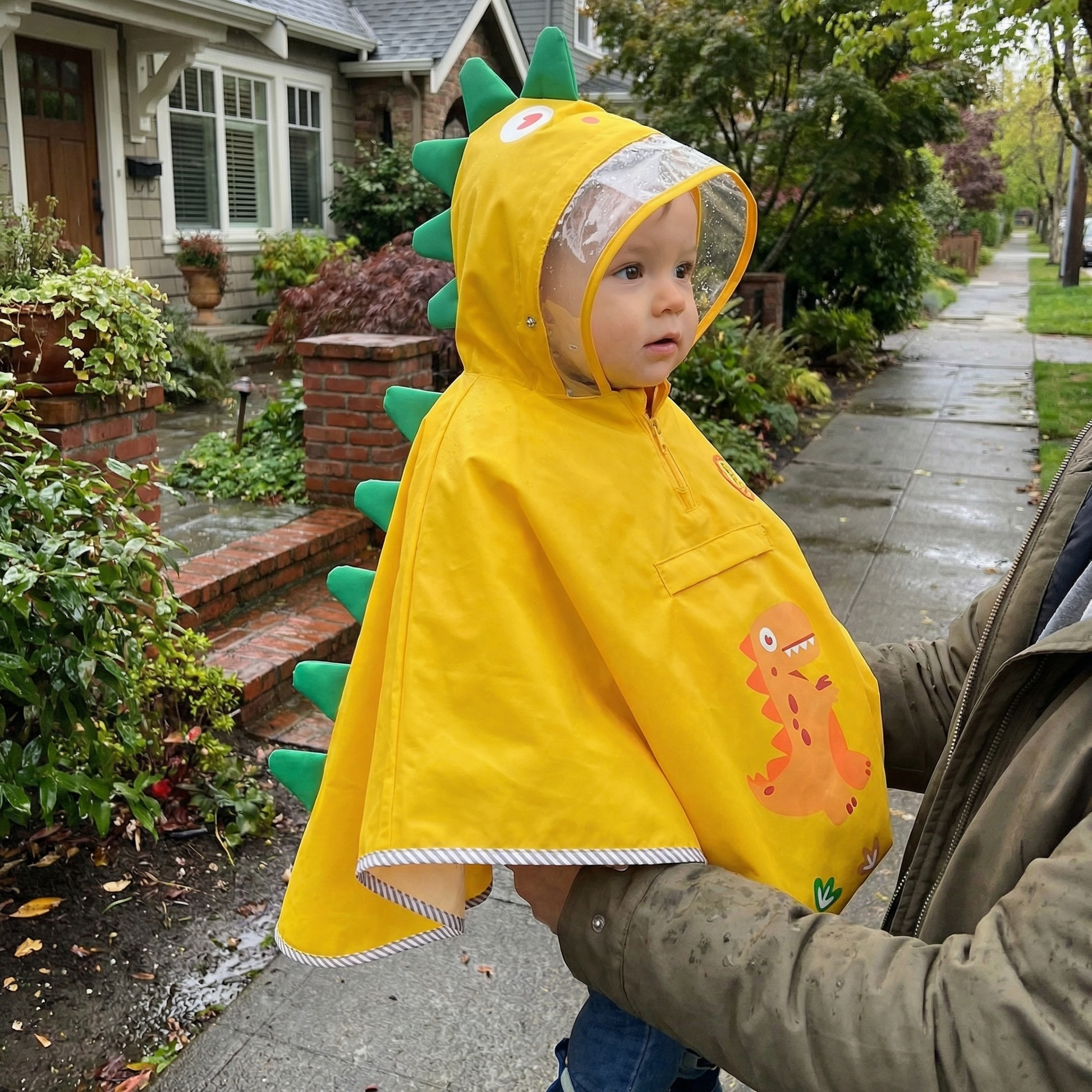 Poncho bébé dinosaure jaune - Horizon Poncho