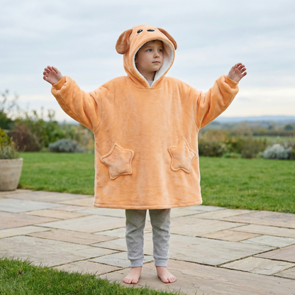 Poncho enfant style chien orange - Horizon Poncho