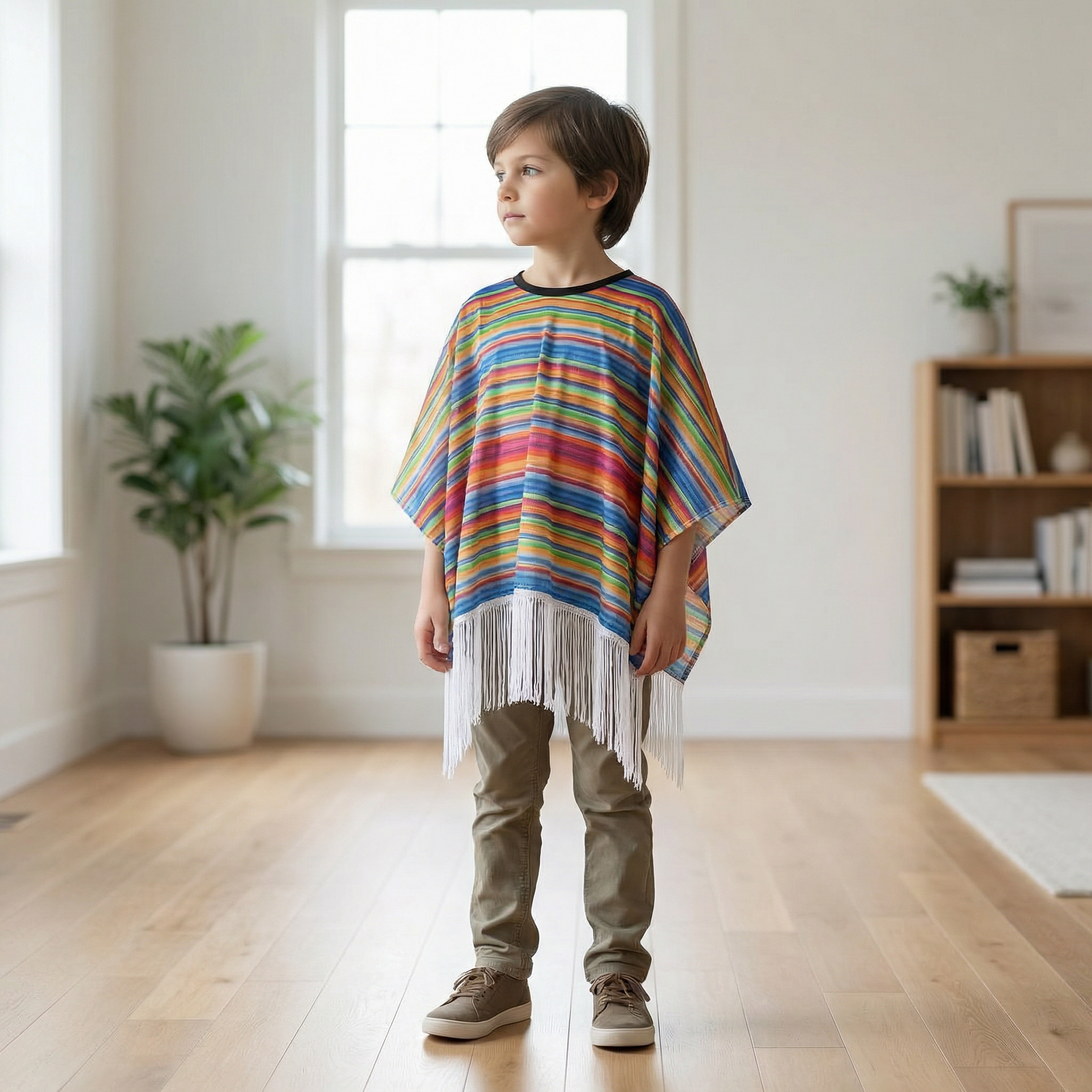 Poncho enfant mexicain multicolore - Horizon Poncho