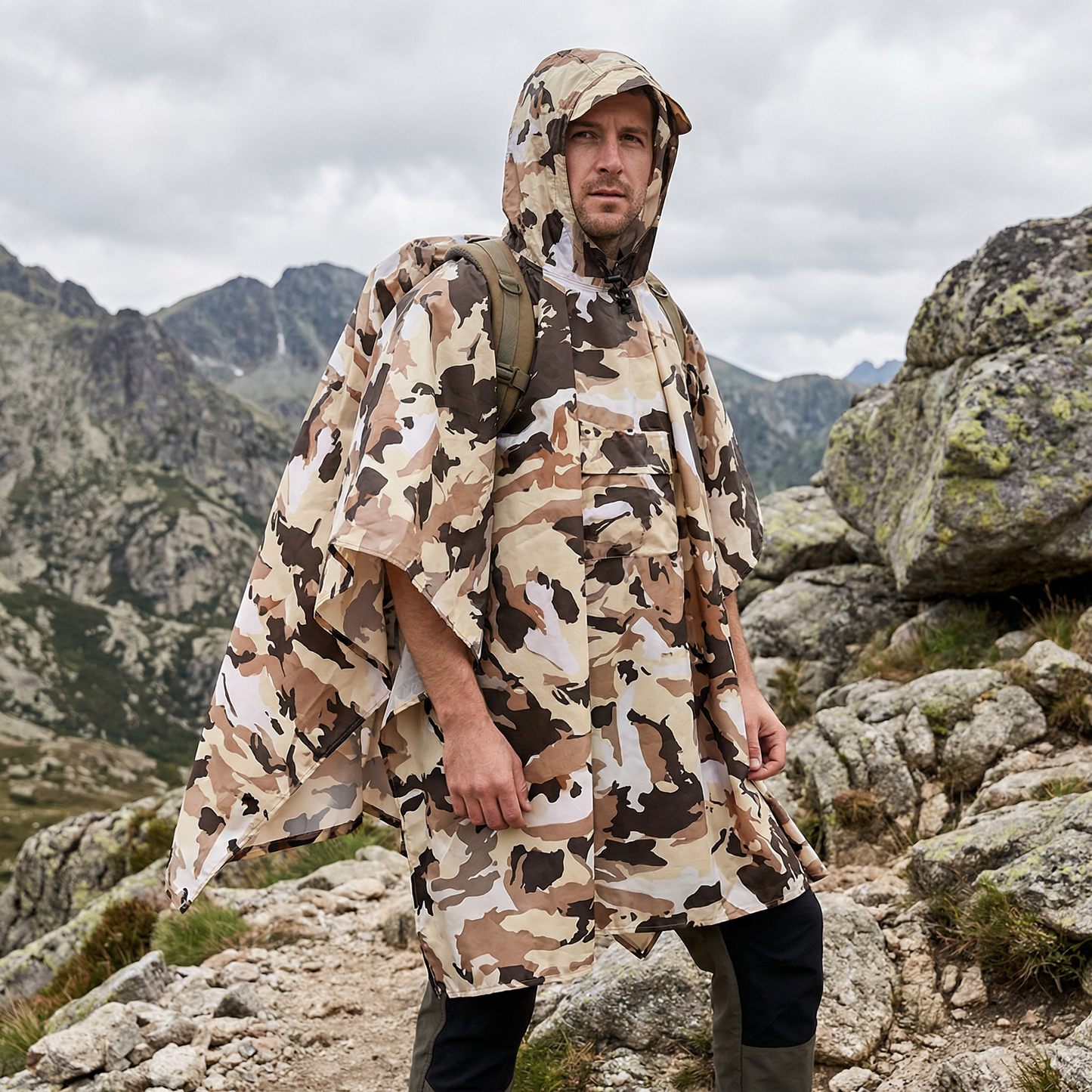 Poncho pluie randonnée camouflage - Horizon Poncho