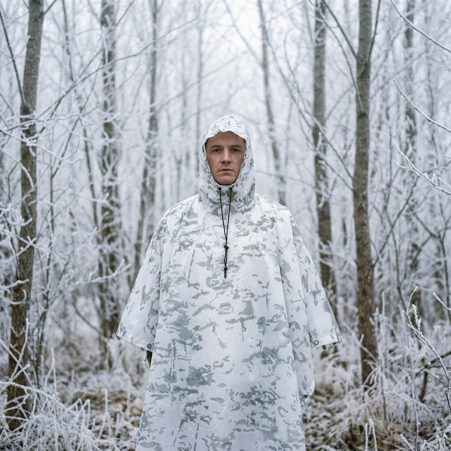 Poncho pluie randonnée camouflage blanc - Horizon Poncho